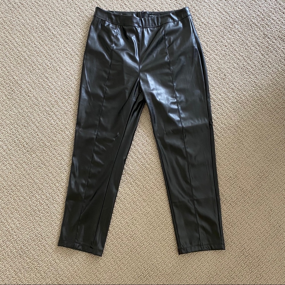 Faux Leather Pant with Elastic Waist